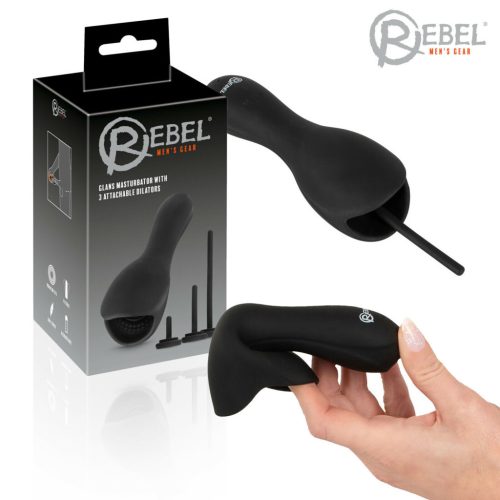 Rebel - makkvibrátor húgycsőtágítóval (fekete)