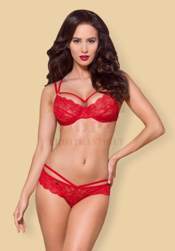 Obsessive 860 piros csipkeszett - S/M