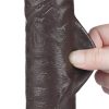 Lovetoy barna dildó csúsztatható bőrrel  - 24 cm