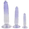 Crystal Clear - anál tréner dildó készlet - 3db (átlátszó-kék)